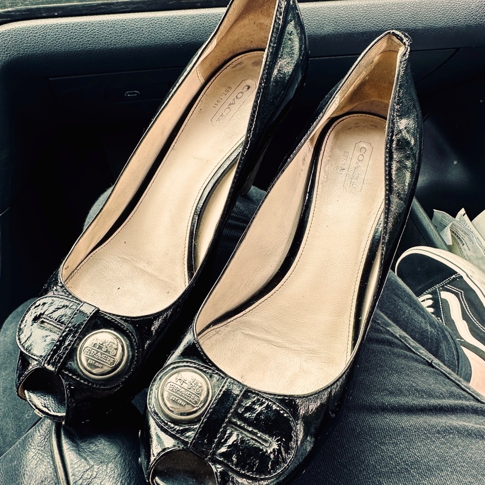 Coach peep toe low pump